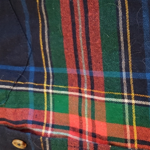 SO Perfect Shirt in Blue and Red Plaid with Golden Metallic Thread Size XS - Picture 4 of 8